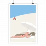 Poster minimaliste sea text and sun