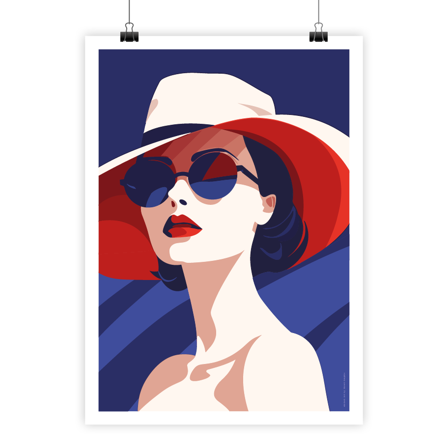 poster minimal art - french style woman #1