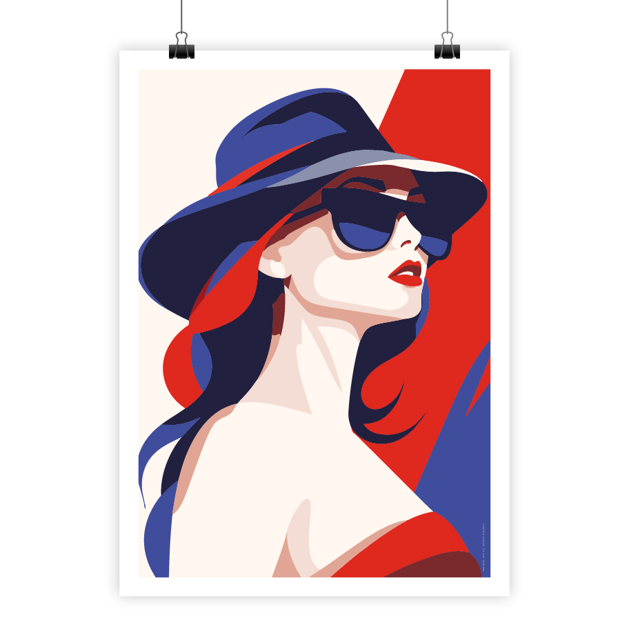 poster minimal art - french style woman #2