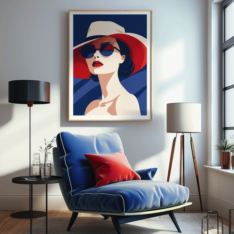 poster minimal art - french style woman #1 - insitu
