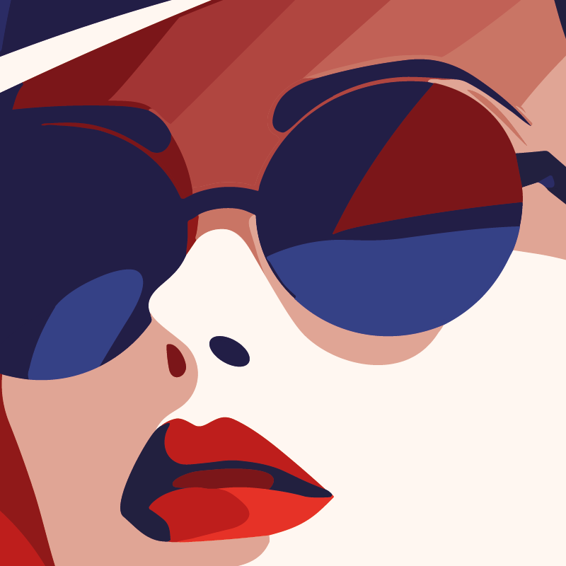 poster minimal art - french style woman #1 - zoom